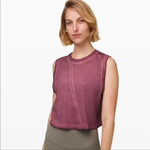 Lululemon x Barre3 Broken Beats Tank in Washed Plumful Size 6 - Picture 2 of 7